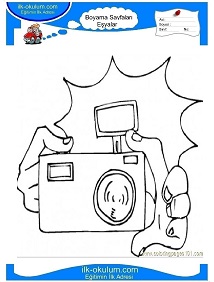 Çocuklar İçin Fotoğraf-Makinesi Boyama Sayfaları 